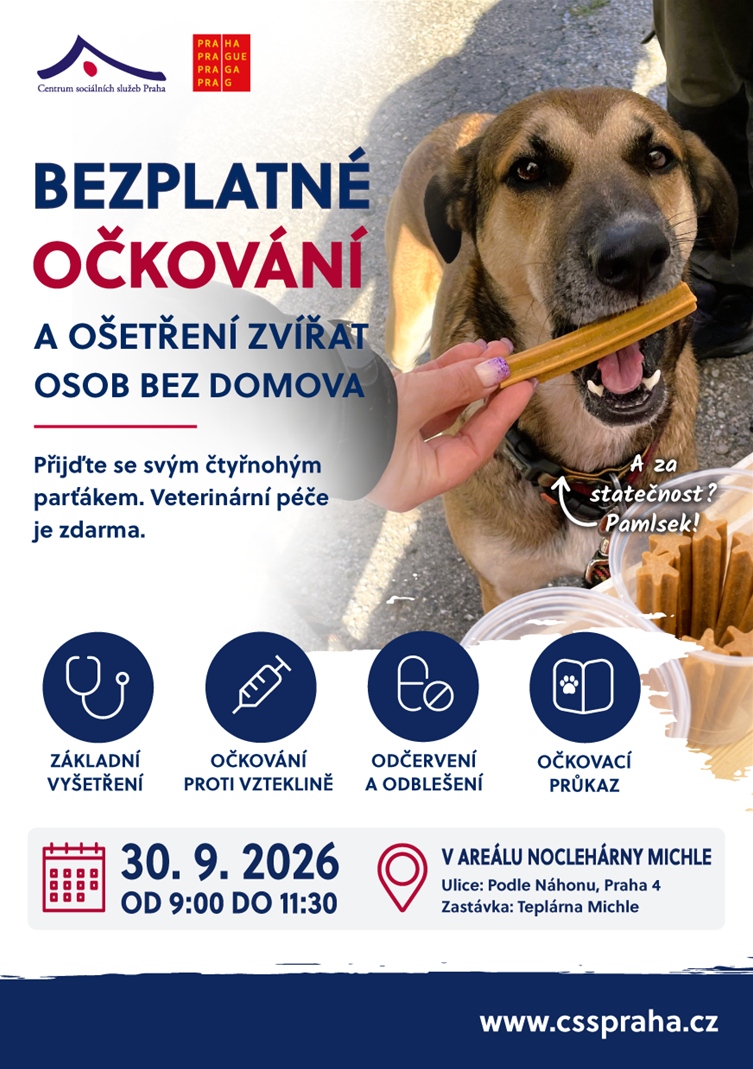 Očkování zvířat osob bez domova