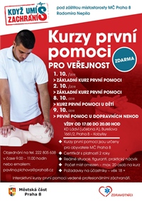 Když umíš, zachráníš – kurzy první pomoci pro veřejnost říjen 2018 v KD Ládví
