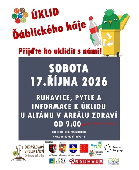 Úklid Ďáblického háje podzim 2026
