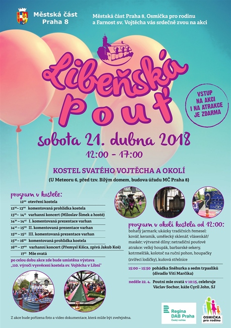 Libeňská pouť, 21. dubna 2018, kostel sv. Vojtěcha a okolí