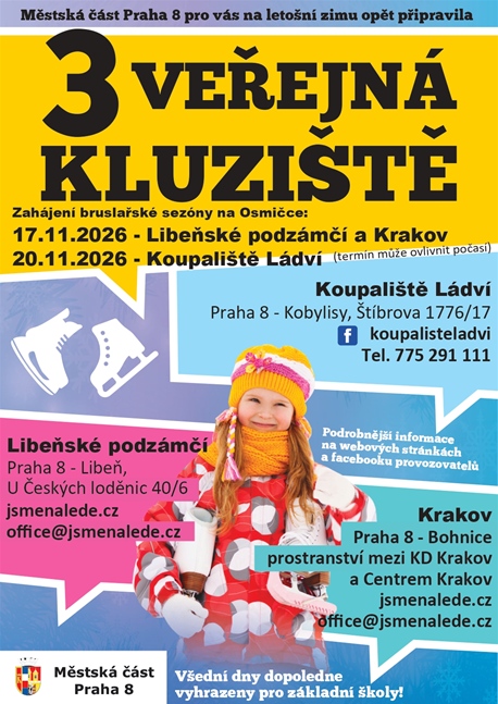 3 veřejná kluziště 2026