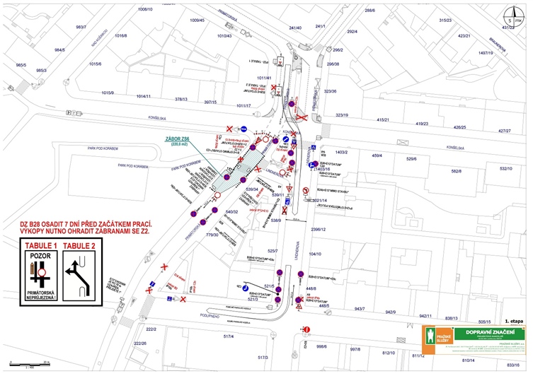 Rekonstrukce kanalizace – uzavírka ulice Primátorská, 18.07.–30.09.2019