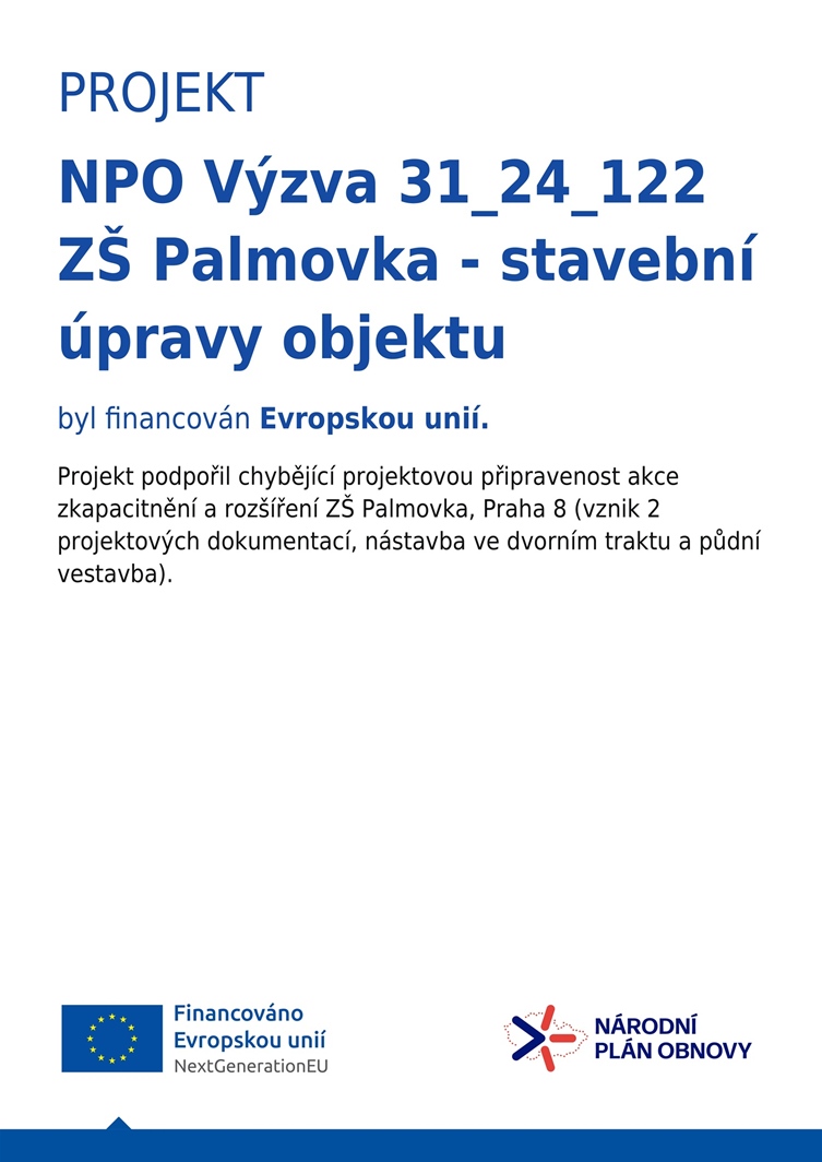 ZŠ Palmovka - stavební úpravy objektu